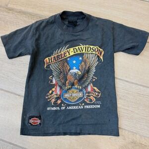 1991 VNTG 3D Emblem Harley Davidson Eagle American Freedom T Shirt